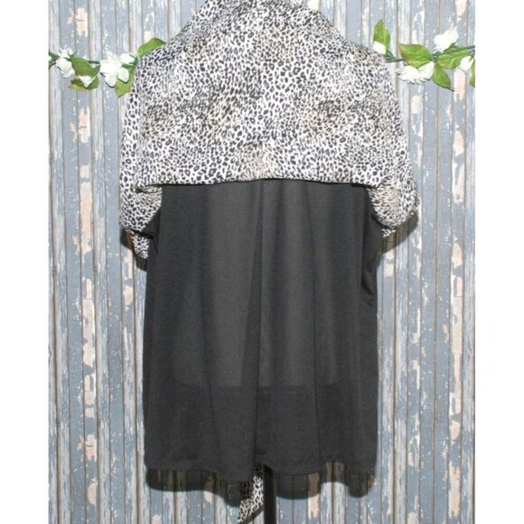 Cato Sleeveless Blouse Top Size 26W 28W Leopard Print Front Tie Lined - Picture 9 of 11